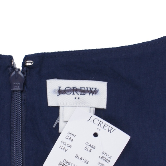 New JCREW Navy Basketweave scallop-edge dress - Picture 6 of 6